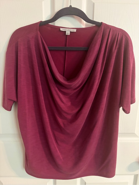 Green Envelope Tops - Green Envelope Burgundy Cowl Neck Blouse